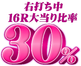 右打ち中16R大当り比率 30%